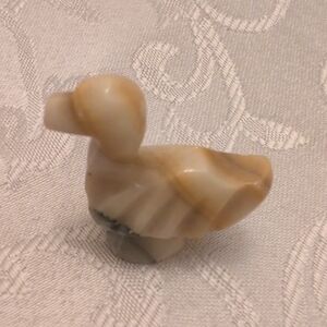 Vintage Onyx Mini Duck Figurine